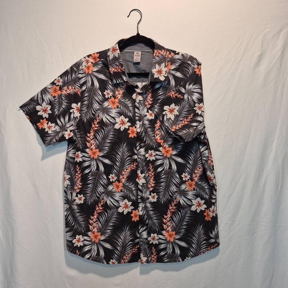 Hurley Men L Hawaiian Patio Shirt Floral Island Vibes Aloha Eclectic Granpa 90s